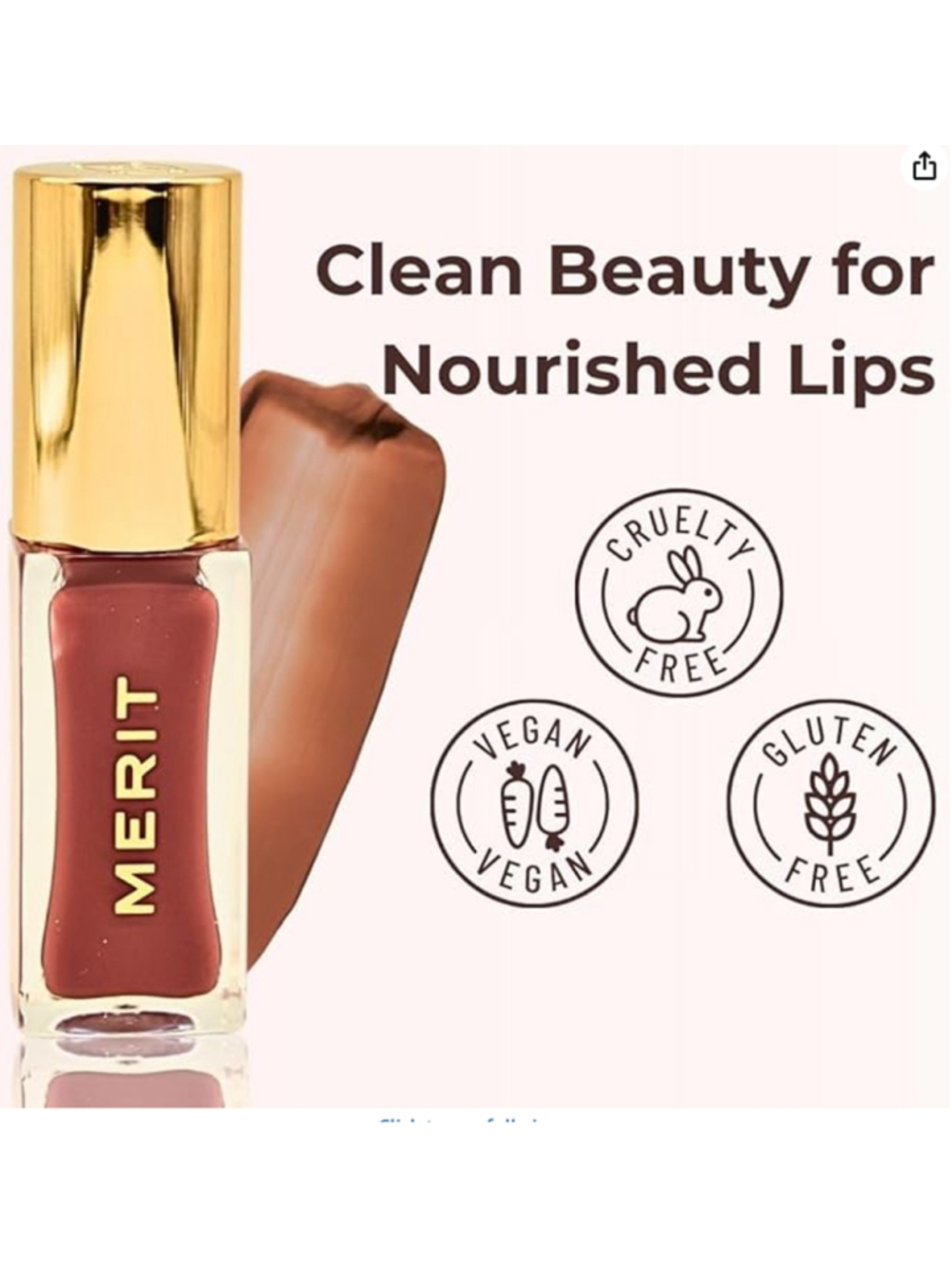 New Merit Shade Slick Classics Tinted Lip Oil - Pink Beet (cool pink) 0.23 oz